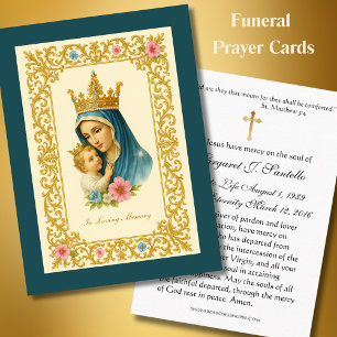 De Visite Carte Sainte Marie-Jésus-Christ funéraire catholiq