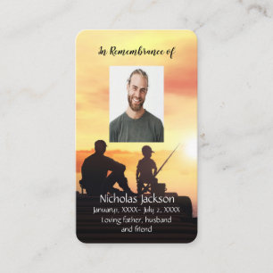 De Visite Carte souvenir Père Son Pêcheur Pêcheur Pêcheur