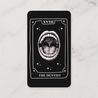 De Visite Carte Tarot Mystique Dentiste noir et blanc