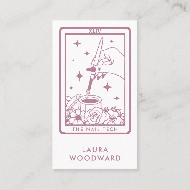 De Visite Carte Tarot Tech Nail Dusty rose (Devant)