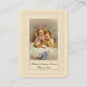 De Visite Catholique Baby Boy Baptismal Souvenir Carte Saint