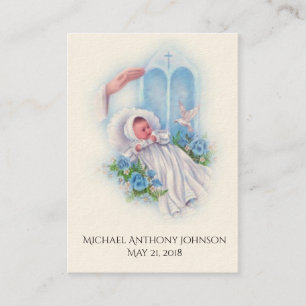 De Visite Catholique Baby Boy Baptismal Souvenir Carte Saint