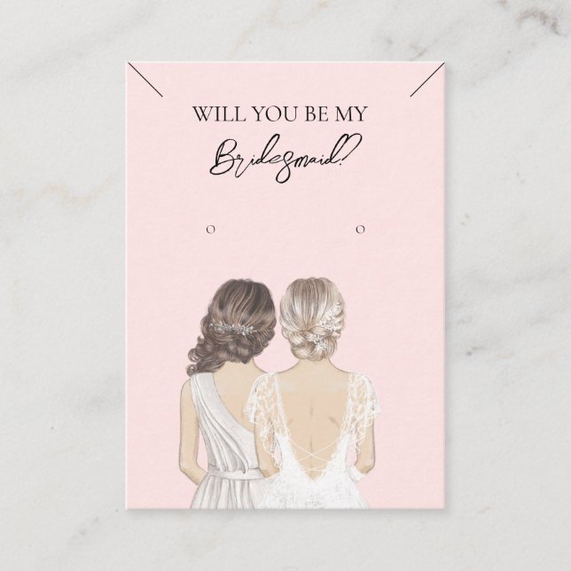 De Visite Collier Bridesmaid & Carte d'affichage pour bijoux (Devant)