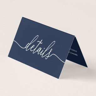 De Visite Coral & Blanc Simple Script Avec Carte Détail Phot
