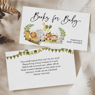 De Visite Cute Jungle Livres pour carte Baby shower