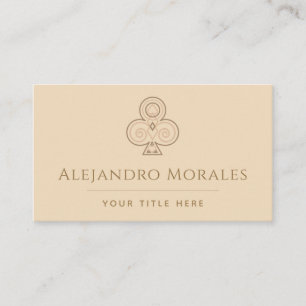 De Visite Elégant Club Logo Carte Jeu Casino Thème Beige