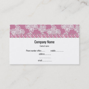 De Visite Elégant rose blanc dentelle Affaires carte