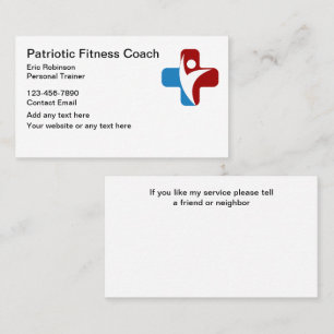 De Visite Entraîneur Patriotique Fitness Et Entraîneur Carte