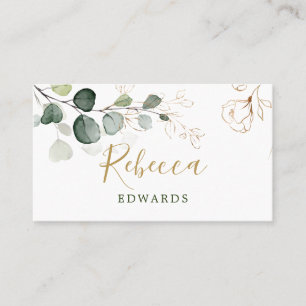 De Visite Eucalyptus Feuille Gold Floral Place carte