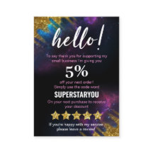 Galaxy Parties scintillant Black Gold Remise carte