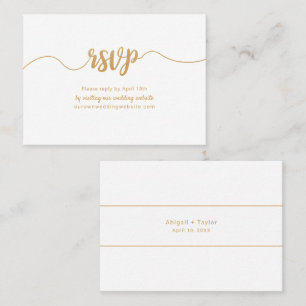 De Visite Gold Calligraphy mariage site web rsvp carte en li