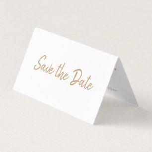De Visite Gold Foil & Script Photo Enregistrer La Carte Date
