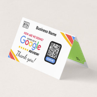 De Visite Google Review Plier Carte QR Modèle avec coupon