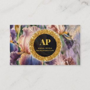 De Visite *~* iris Fleurs Parties scintillant florales Carte