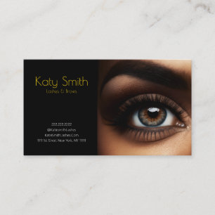 De Visite Lashes & Brosses glamour - Or sur carte noire