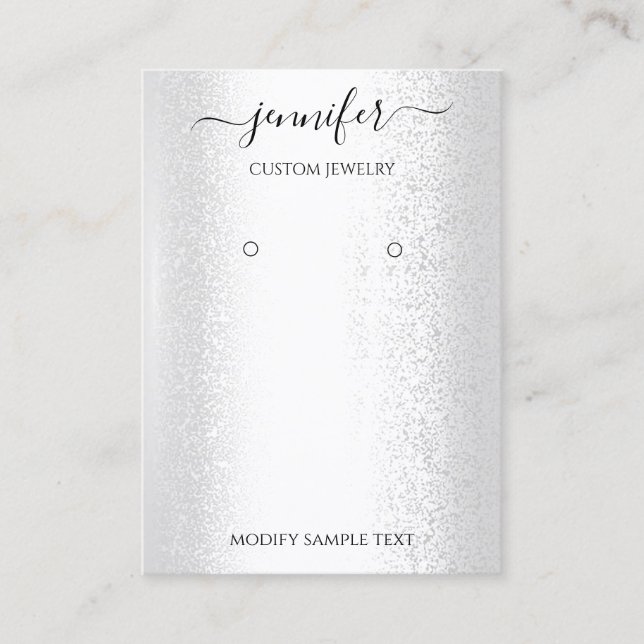 De Visite Logo Carte bijoux artisanale gris argent (Devant)
