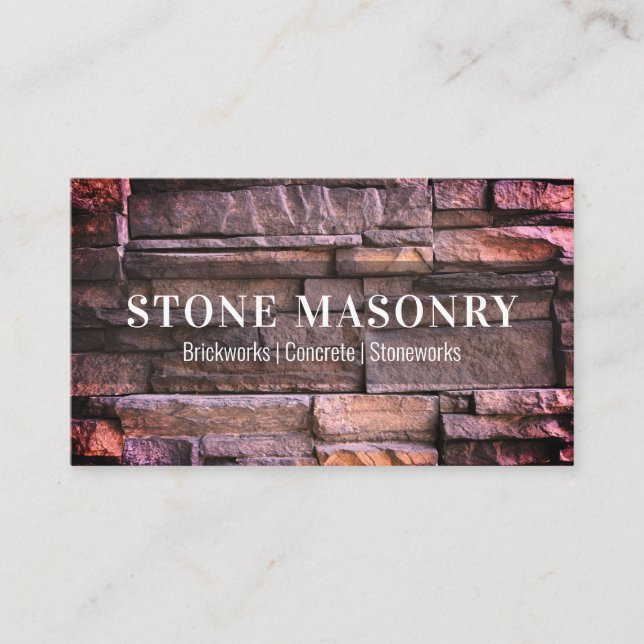 De Visite Maçonnerie professionnelle en pierre Design Carte  (Devant)