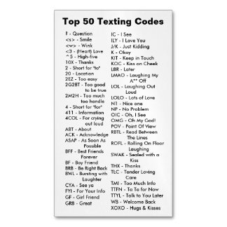De Visite Magnétique Les 50 premiers codes textuels Carte à puce