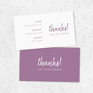 De Visite Merci Business Order   Carte d'insertion Lilac Pur