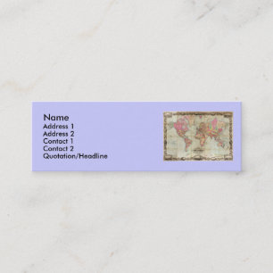 De Visite Mini Carte antique du monde par John Colton, circa 1854