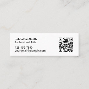 De Visite Mini Carte d'appel QR noir et blanc professionnel