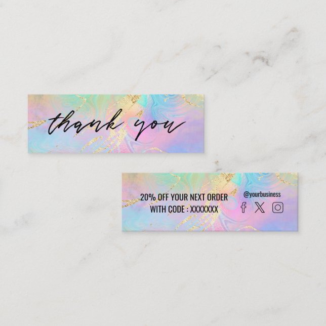 De Visite Mini carte d'escompte en marbre fluide (Devant / Derrière)