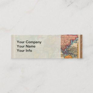 De Visite Mini Carte du monde 1700s Antique Continents