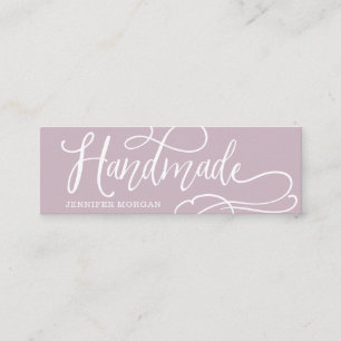 De Visite Mini Carte produit artisanal en script blanc kraft