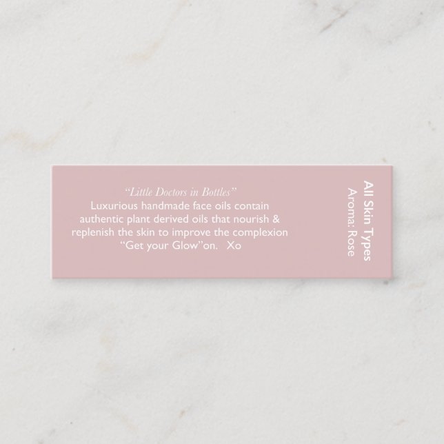 De Visite Mini Carte rose d'ingrédient (Devant)