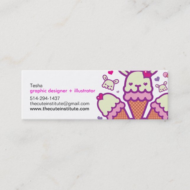 De Visite Mini la carte mignonne d'institut (Devant)