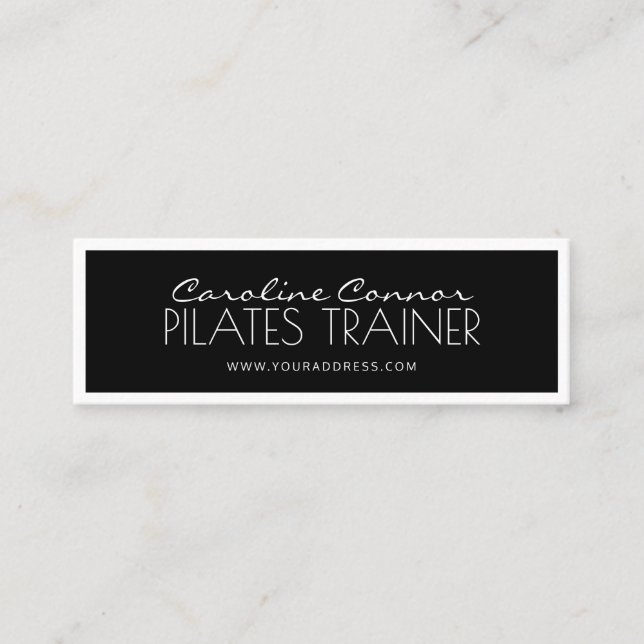 De Visite Mini Pilates Trainer Carte frontière noire et blanche (Devant)
