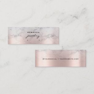 De Visite Mini Rose Gold Pink Marble Script Earring carte d'affic
