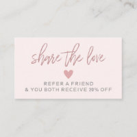 Moderne rose pâle Référencer Une Carte D'Ami
