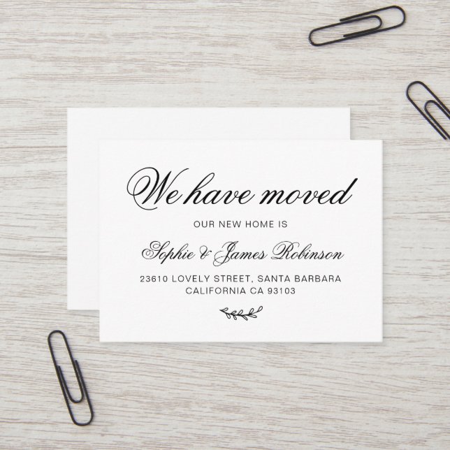 De Visite Nous avons déplacé une nouvelle carte d'insertion  (Devant/Arrière en situation)