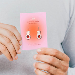 De Visite Peachy rose Aura Boucles d'oreilles modernes Carte