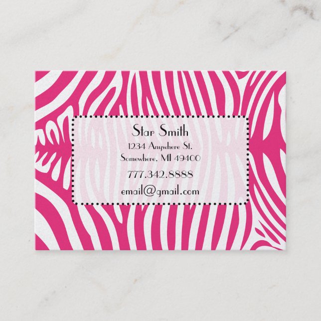De Visite Peau Zebra classique sur n'importe quelle carte co (Devant)