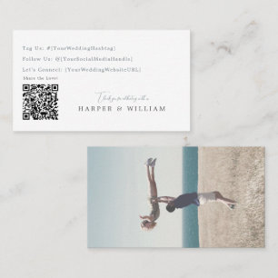 De Visite photo qr code carte du mariage des médias sociaux