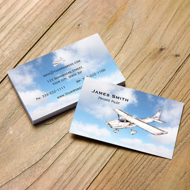 De Visite Pilote privé professionnel, carte d'aviation perso (Créateur téléchargé)