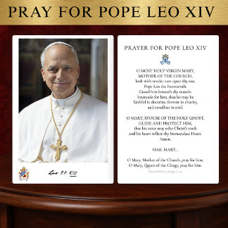 De Visite Prière pour le Pape Léon XIV Carte Sainte
