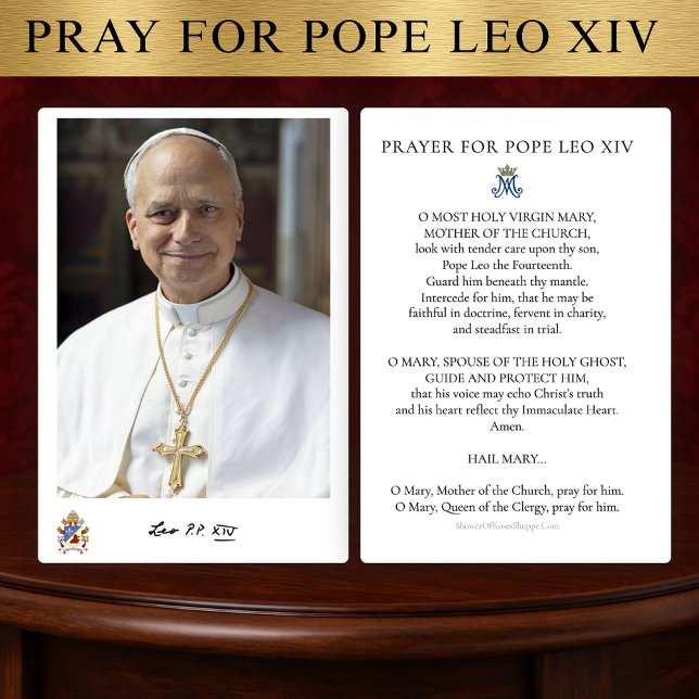 De Visite Prière pour le Pape Léon XIV Carte Sainte (Créateur téléchargé)