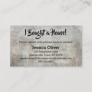 De Visite Rasé, Rustique "J'ai acheté une maison !" Carte