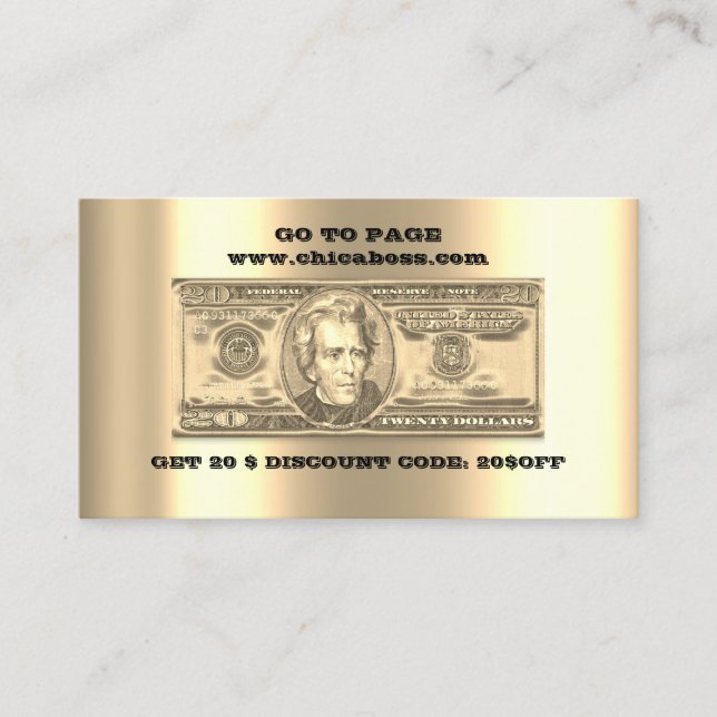De Visite Remise Insertion Carte 20$ Code QR en ligne Gold (Devant)