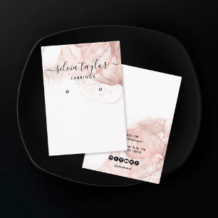De Visite Rose Gold Calligraphy art Earrage carte d'affichag