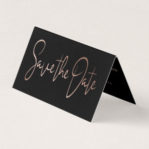 De Visite Rose Gold Foil Script Photo Enregistrer La Carte D