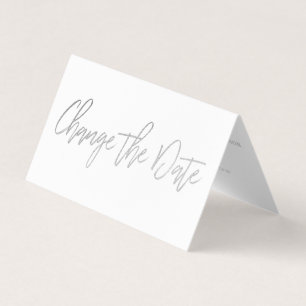 De Visite Script Foil Argent Moderne Modifier La Carte Date