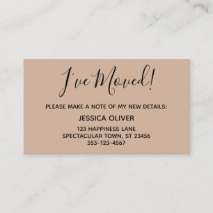 De Visite Simple jolie j'ai déménagé sur une carte d'amande 