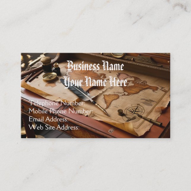 De Visite Steampunk Vintage Vieux Monde Thème Carte (Devant)