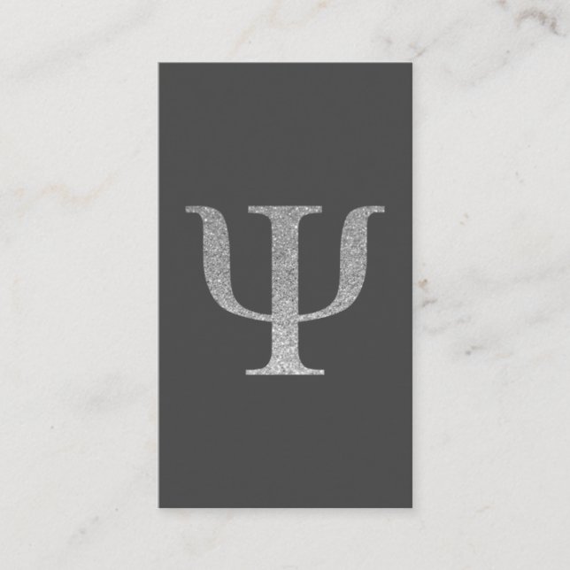 De Visite Symbole Psi Parties scintillant Faux Silver Carte  (Devant)