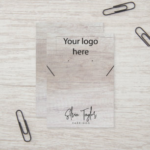 De Visite Votre Logo Collier en bois Écouteur Carte d'affich