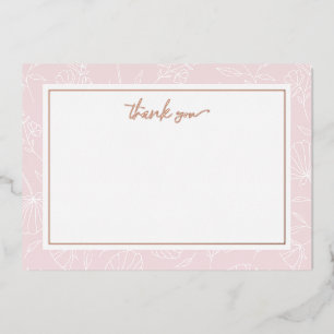 De Vœux En Aluminium Carte à billets à Merci floral blanc délicat